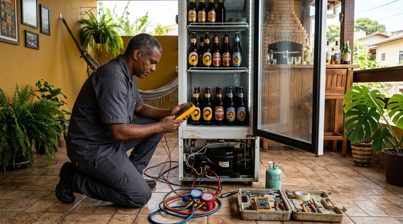 Conserto de placa eletrônica de cervejeira em Candelária, Natal‑RN